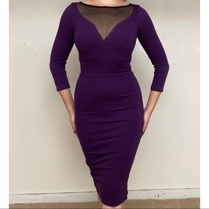 Pinup Girl Clothing Elvira Purple Wiggle Dress